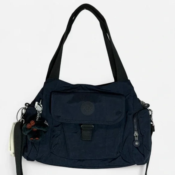 Kipling Felix Large Crossbody Handbag in Navy w/monkey keychain NWT - Picture 2 of 9